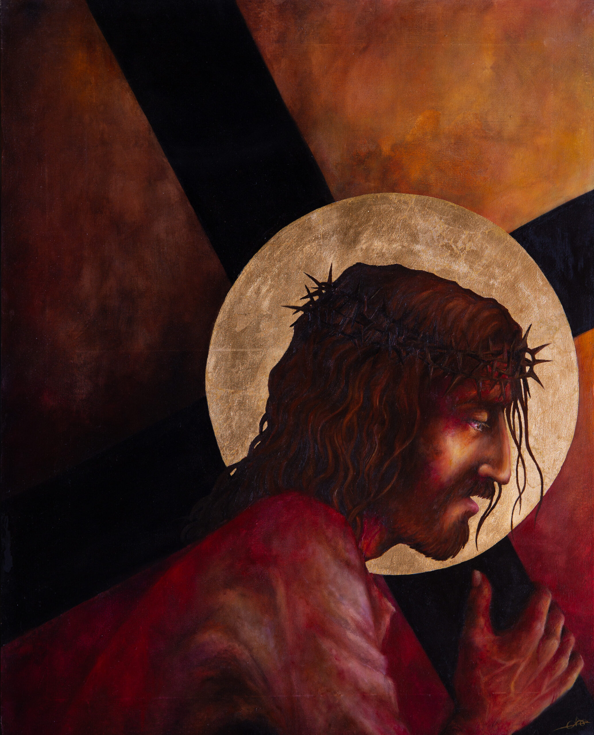 JÉSUS EST CHARGÉ DE SA CROIX, 2022, 81x100cm