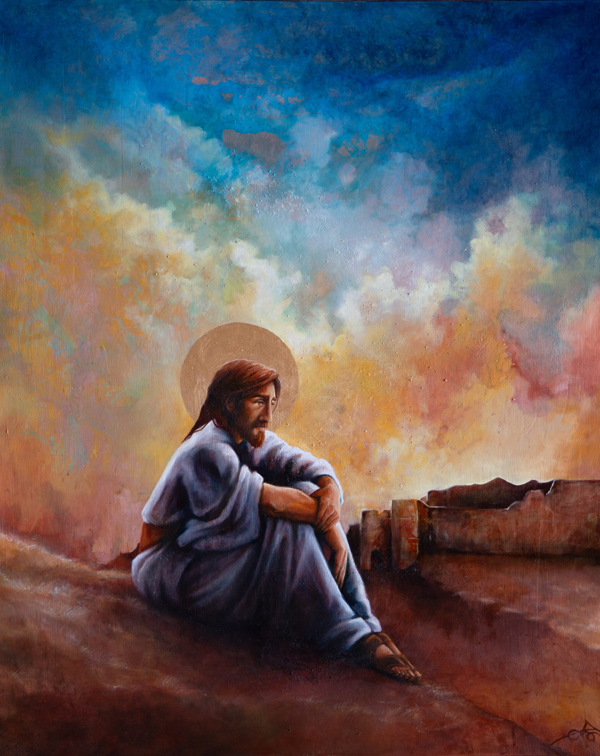 CHRIST EN PRIÈRE, 2025, 81x100cm, VENDU/SOLD