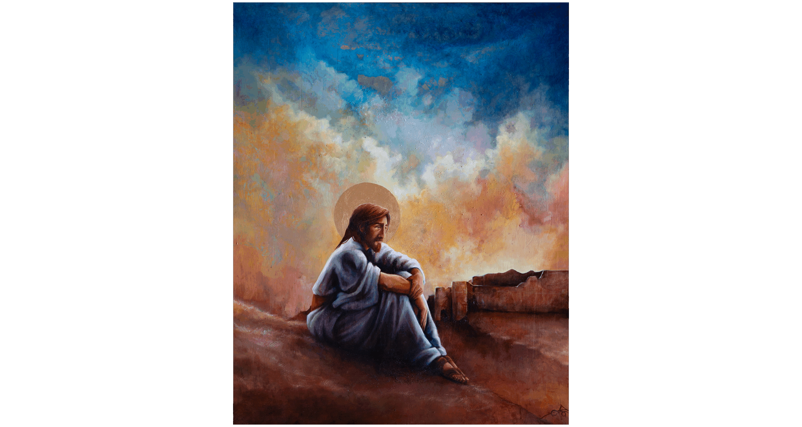 CHRIST EN PRIÈRE, 2025, 81x100cm, VENDU/SOLD