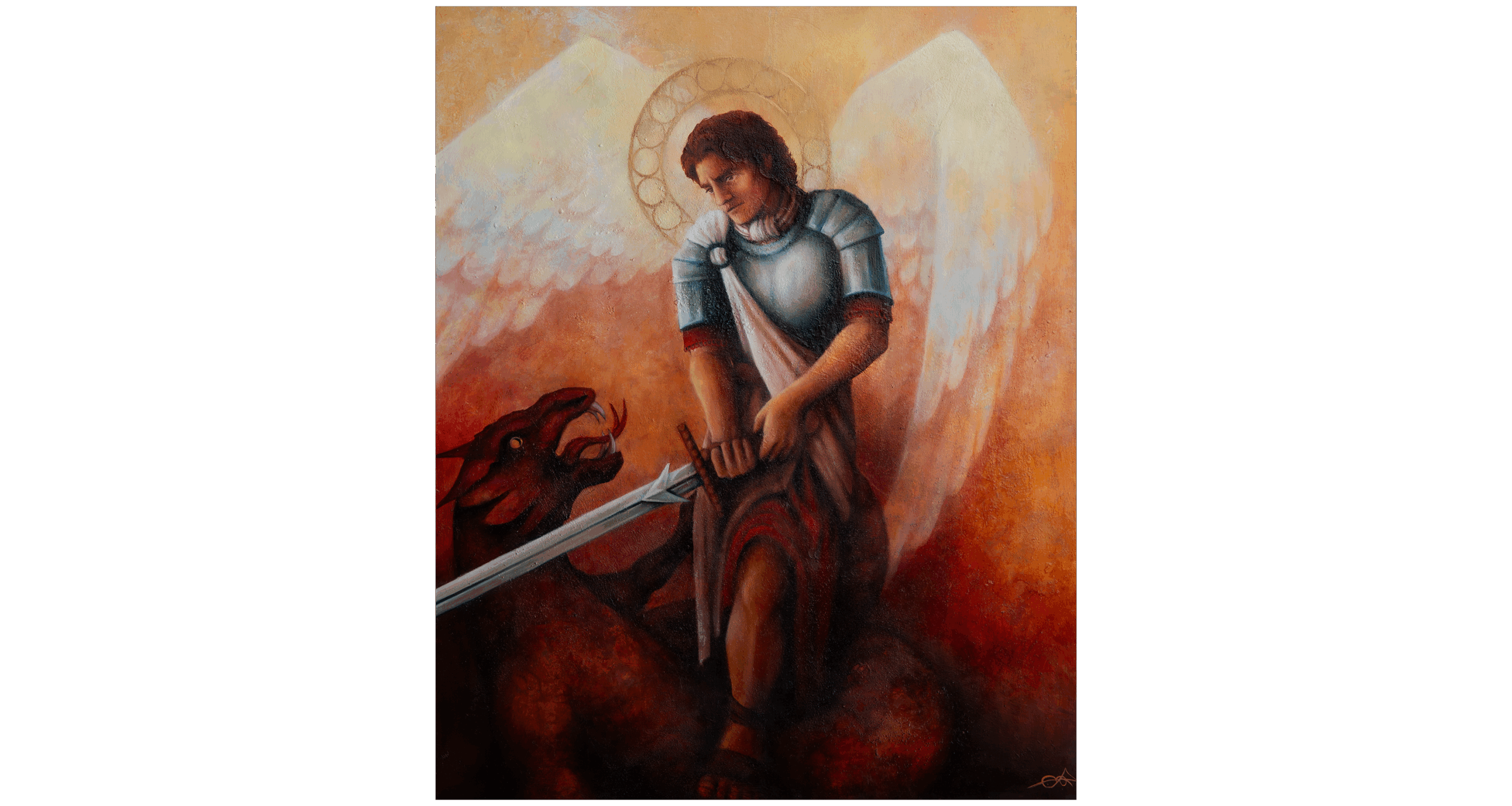 SAINT-MICHEL TERRASSANT LE DRAGON, 2025, 81x100cm, VENDU/SOLD